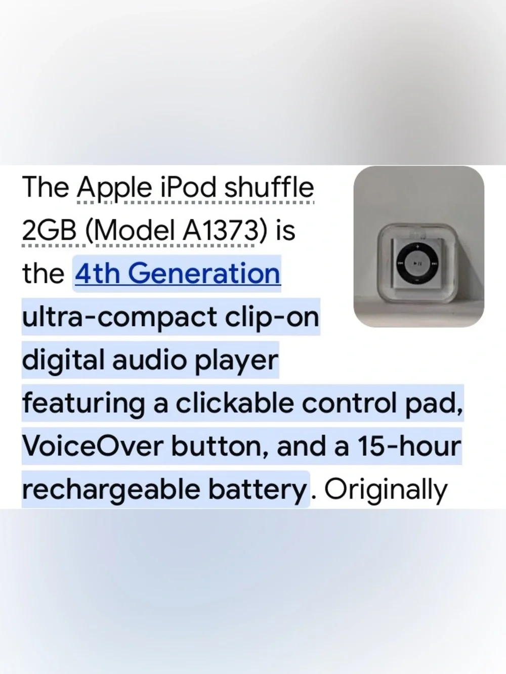 Apple ipod shuffle
